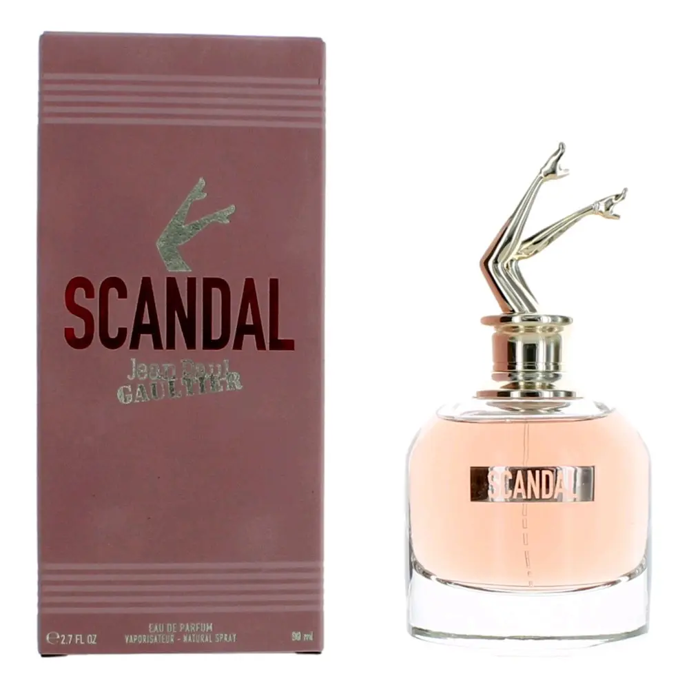 Scandal Eau de Parfum Spray Bottle for Women, Puig Collab Citrus Orange-Floral Fragrance with Blood Orange, Honey, Patchouli Notes, 2.7 fl oz EDP, Perfumes, Citrus Orange Women's Fragrance