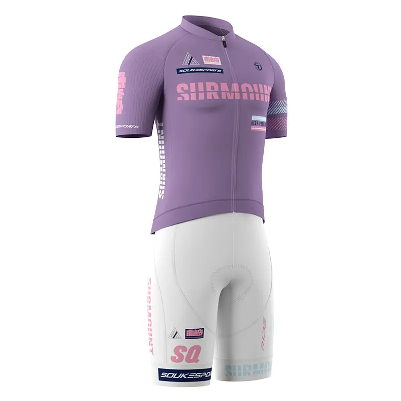 Men's Cycling Jersey Set Road Bike Shorts Sleeves Jersey Zipper Pokcet Bib Shorts with Padded, Cycling Clothing kit Men.