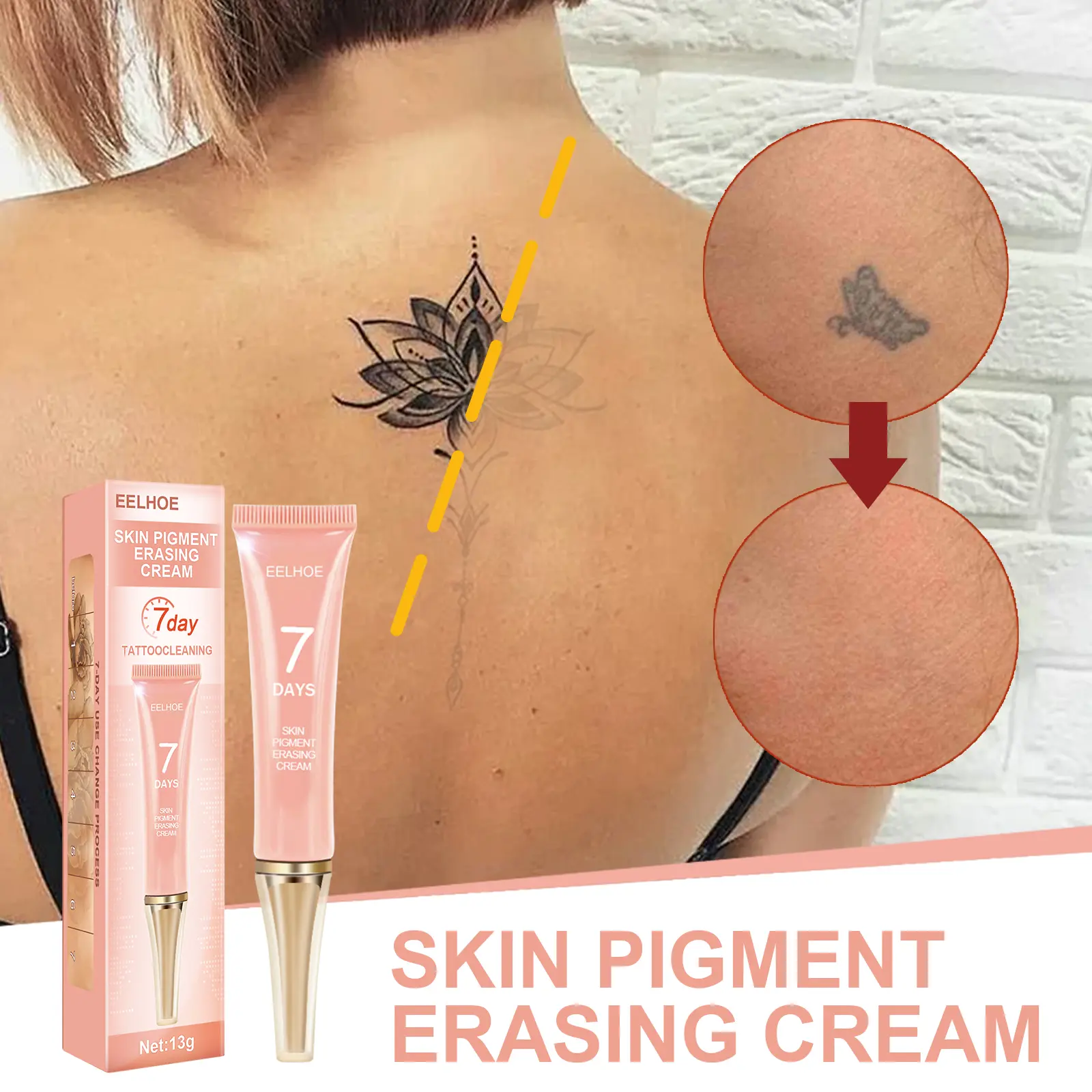 EELHOE plant essence tattoo cleaning solution 13g plant formula cleans body, eyes and mouth tattoos containing linoleic acid rutin