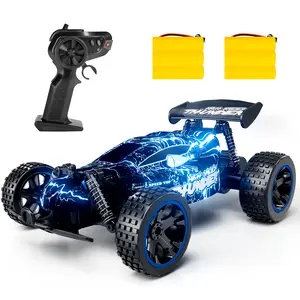 Tecnock RC Cars Remote Control Car for Boys,  1:18 Scale RC Car with LED Lights, 2.4GHz 2WD All Terrain RC Car with 2 Rechargeable Batteries for 60 Min Play, Gifts for erveyone,Christmas gift for boys girls,birthday gift ideas rc stunt