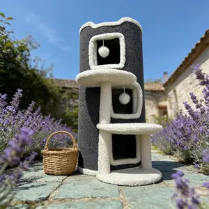 Spacious structure suitable for multi cat households. Decorate to add a natural atmosphere and provide cats with abundant climbing and scratching space