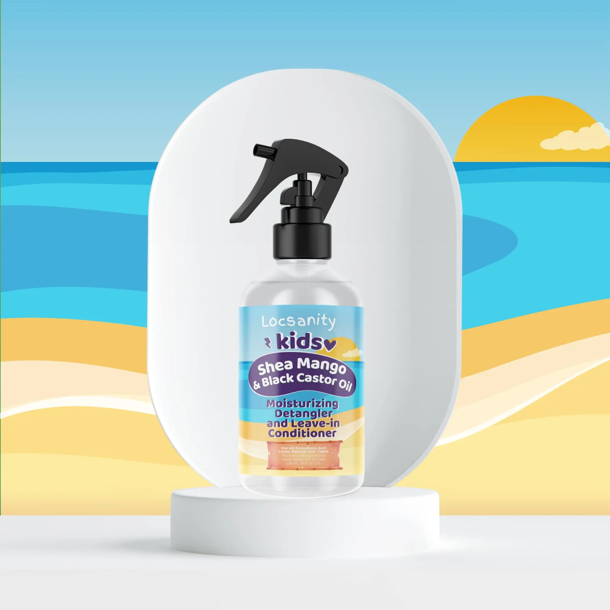 Locsanity Kids Haircare Detangler & Leave-in Conditioner with Shea Mango & Black Castor Oil - Gentle Daily Cleansing Shampoo, Lightweight Plant Cleanser, Moisture-Boosting Formula, Liquid, Moisturizing, Us, Detangling, Plant Based, All, Textured, Daily Us