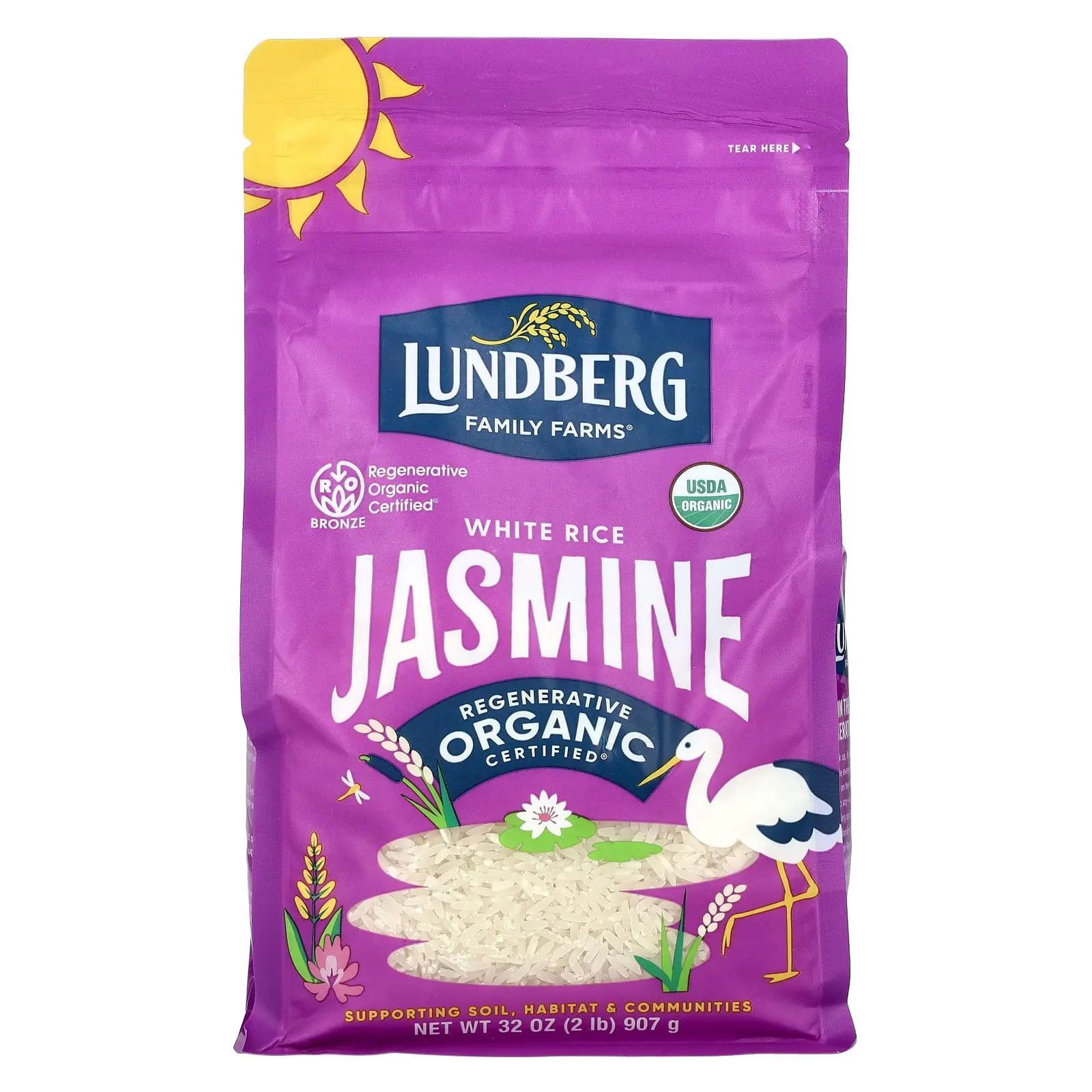 Lundberg Organic White Rice, Jasmine, 32 oz (907 g) Lundberg Organic White Rice, Jasmine, 32 oz (907 g)