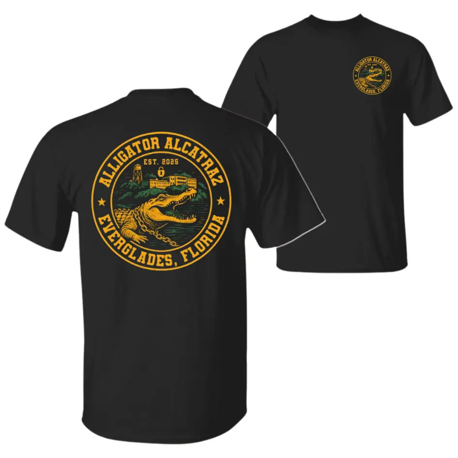 Alligator Alcatraz T-Shirt, Everglades Florida Graphic Tee, Crocodile Prison Design Shirt, Soft Cotton Unisex Shirt, Apparel for Men & Women, 2025 Everglades Gift