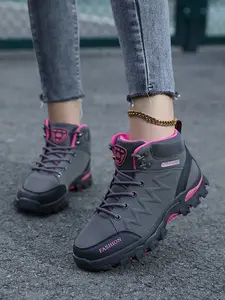 Women's Fashion Hiking Shoes, Trekking Shoes, Windproof Waterproof Outdoor Sports Sneakers, Durable High Top Casual Footwear for Daily Wear, Waterproof Hiking Boots, Waterproof Feature