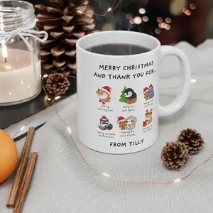 Personalised Christmas Teacher Mug Thank You Gift for Nursery Workers, Preschool & Early Years Staff, Teacher Christmas Present Gift JMXFX8