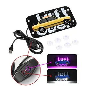 Car LED Sign Board, Multifunctional USB Signal Light, Car Interior Decorative Light, Universal Car Interior Accessories, Car Lighting Accessories, Car Light Embellishments