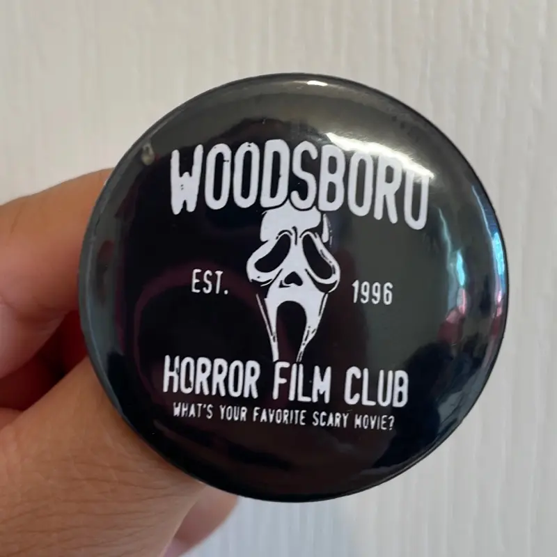 Halloween Horror Ghost Face Button Pin