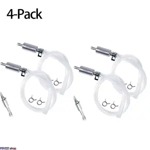 4-Piece / 2-Piece Soft Brake Bleeder Hose Kit — Features Metal Clamps and One-Way Check Valves; A Universal Brake Fluid Bleeding Tool for Hydraulic Brake and Clutch Maintenance on Cars, Motorcycles, and ATVs; Ideal for Repair Technicians.