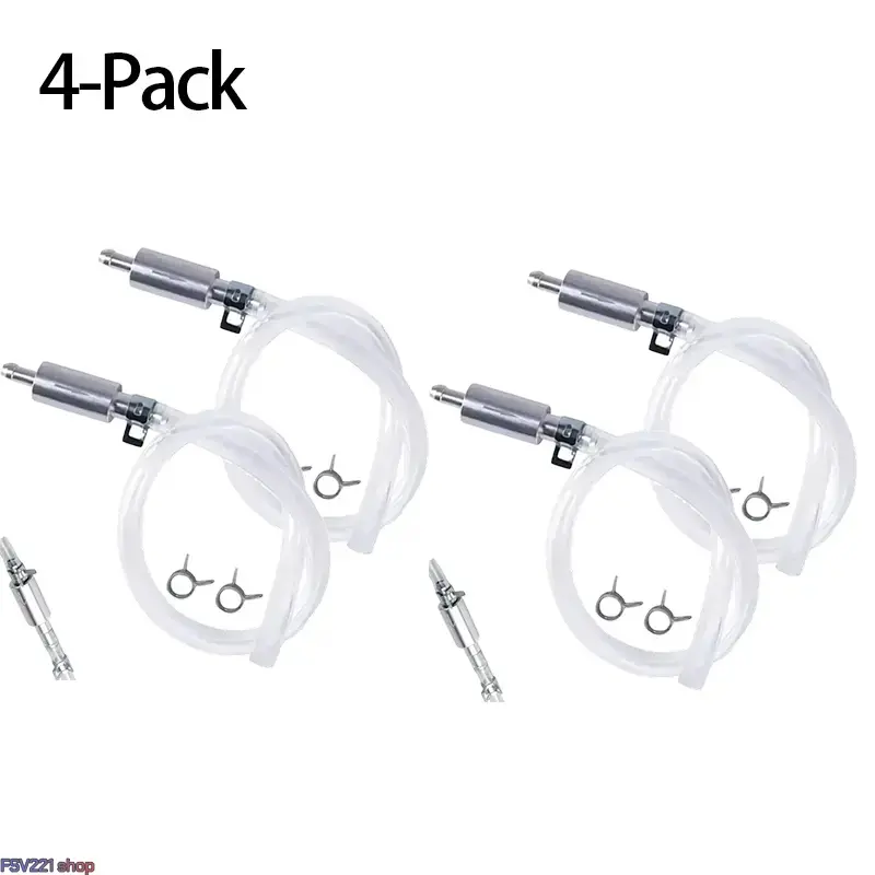 4-Piece / 2-Piece Soft Brake Bleeder Hose Kit — Features Metal Clamps and One-Way Check Valves; A Universal Brake Fluid Bleeding Tool for Hydraulic Brake and Clutch Maintenance on Cars, Motorcycles, and ATVs; Ideal for Repair Technicians.