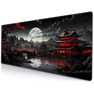 Japanese-style Desk Mat, Large Mouse Pad, Gaming Mousepad, Extended Keyboard Pad, Laptop Computer Mouse Keyboard Mat for Office Desk Decor, Computer Accessories, Office Girly Desk Accessories