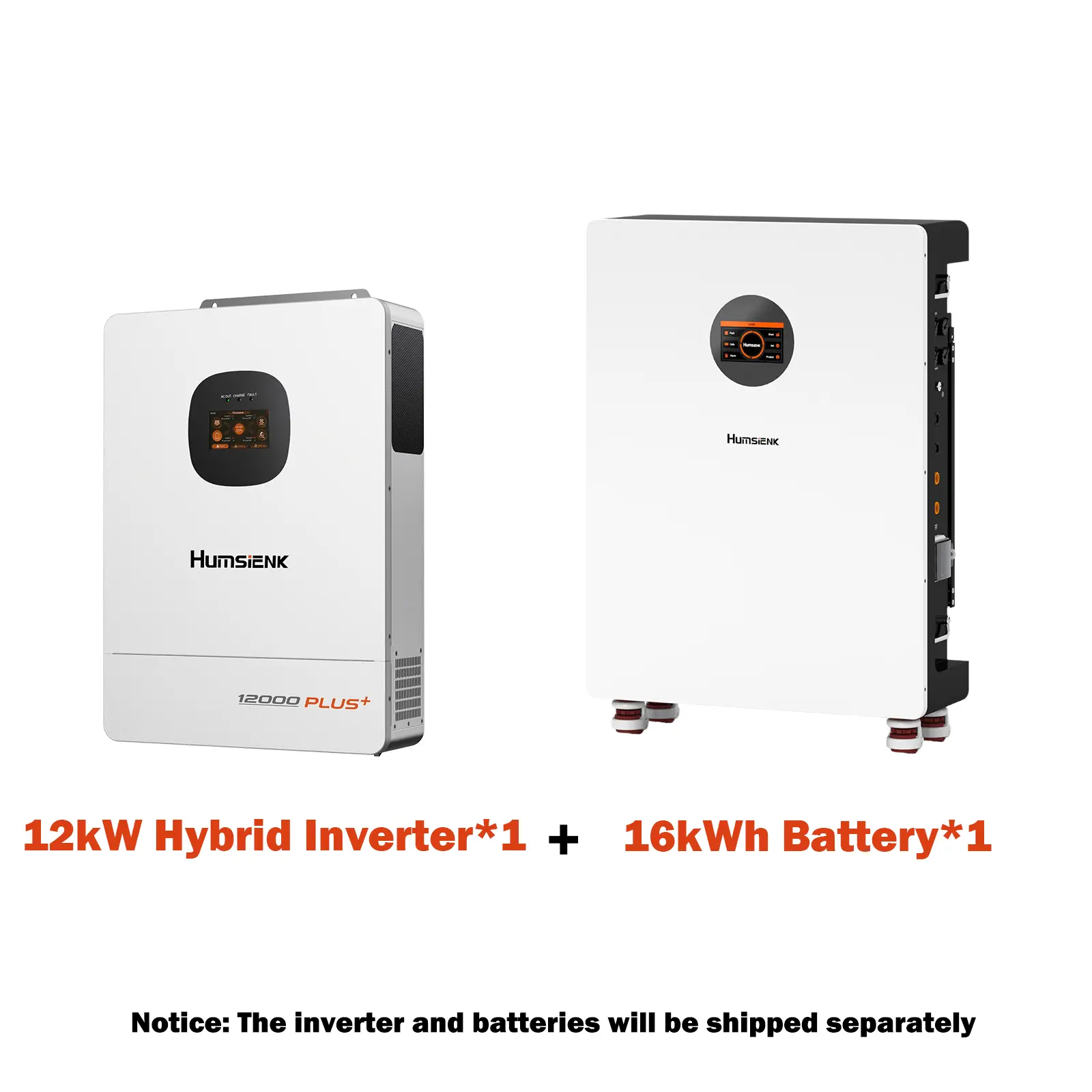 【Inverter+Battery】【LTL】Humsienk Storm-Ready Power System Kit 48V 12kW Hybrid Inverter + 48V 314Ah 16kWh Battery LiFePO4 Lithium Battery with Smart BMS, Bluetooth, Active Balancing & Communication solar system