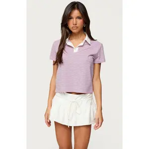 Edikted Women's Lennie Striped Polo Top