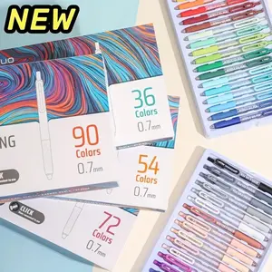 New Press-Style Neutral Pen Set, 90/72/54/36 Colors, Portable Writing Pens for Financial Accounting, Marking, Daily Office Use, Art Hobby, Professional Art