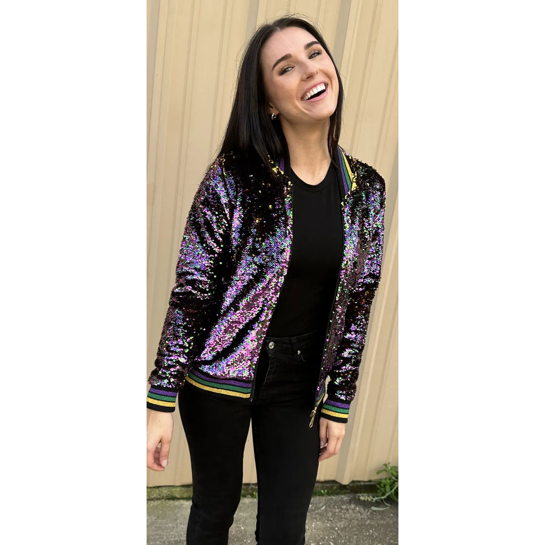 Sequin Jacket Purple, Green, and Gold Adult Confetti