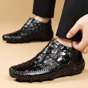 Brand oein 2025 Autumn New Trendy Men'S Ankle Boots, Top Layer Cowhide Upper+ Non-Slip Wear-Resistant Rubber Sole, 2 Colors Available, Buckle Design for Easy On and Off, Suitable for Daily Casual, Business Party