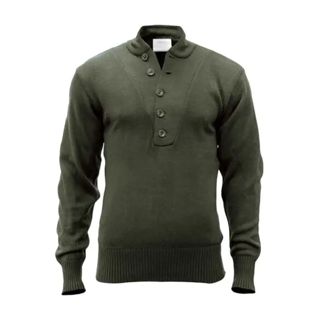 US Army ODG 5 Button Sweater Size Small - New
