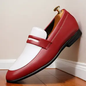 Men's color-blocking retro overshoes penny loafers, comfortable, non-slip, durable rubber sole shoes, suitable for men's outdoor activities 78536