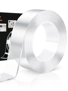 Heavy Duty Clear Double Sided Mounting Tape 1.18" x 120" | Removable No Residue Strong Adhesive for Indoor Outdoor Use Picture Frames Wall Decor Home Office Fixing 10FT Roll