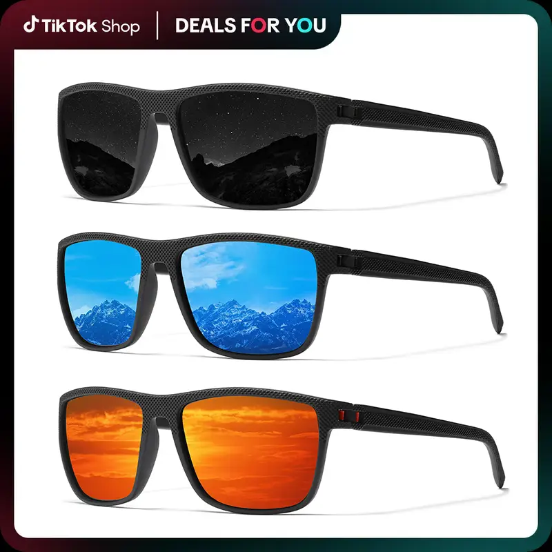 Ninesun sunglasses 3 pairs Men polarized classic vintage glasses HD lens Outdoor sports fishing bike golf fashion sports sunglasses UV400 protection S