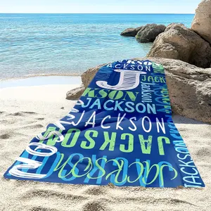 Clearance -Personalized Beach Towels for Adults Kids, Custom Quick Dry Beach Towel with Name, Custom Microfiber & Absorbent Cotton Towel - Personalized Summer Gifts for Girl Boy Women Men