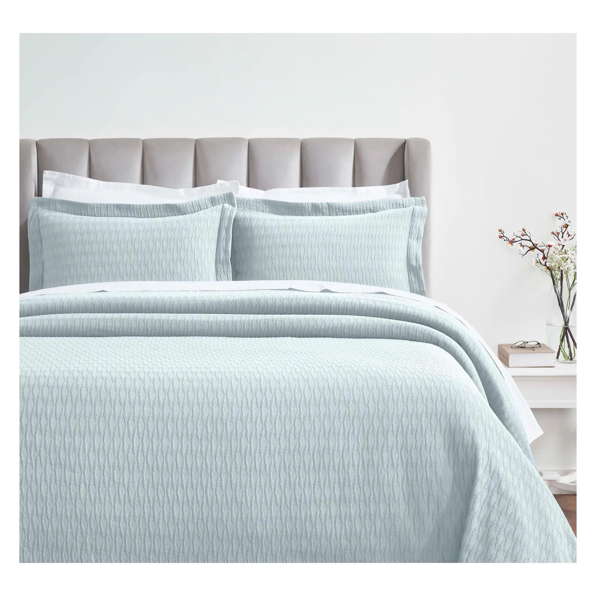 Superior Calvert Cotton Geometric Bedspread & Sham Set, Queen Superior Calvert Cotton Geometric Bedspread & Sham Set, Queen