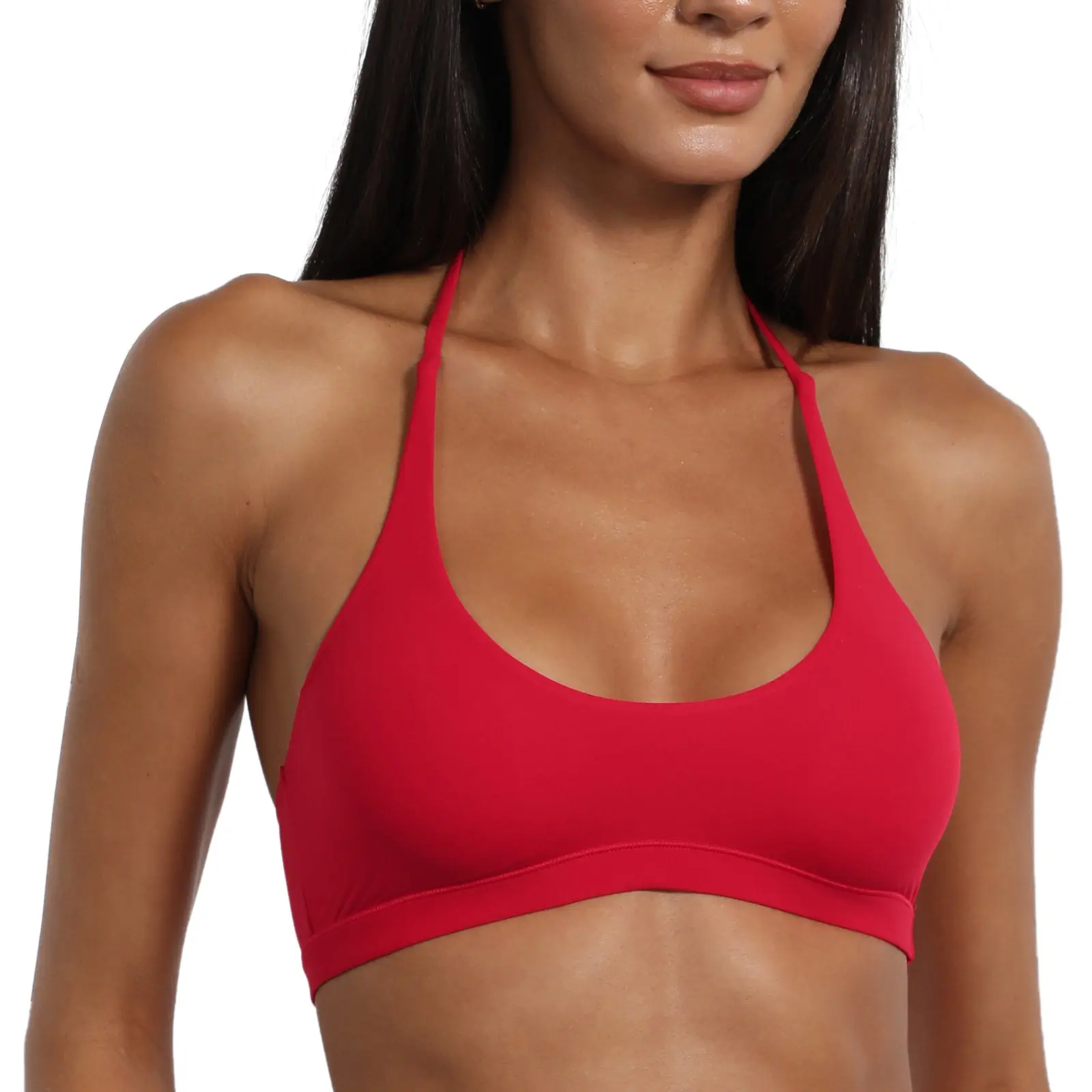 INLYRIC Women's Inbarely Soft Halter Bralette Open Back Backless Tie-Back No Padding Unlined Scoop No Underwire Bra