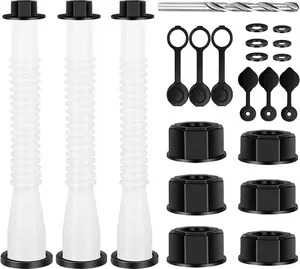 Gas Can Spout Replacement, Gas Can Nozzle, (3 Kit-White) Flexible Pour Nozzle Suitable for Most 1/2/5/10 Gal Oil Cans, Fuel Can Spout Replacement