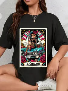 100% Cotton La Toxica Mexican Tarot Card Latina Woman Chicana T-Shirt