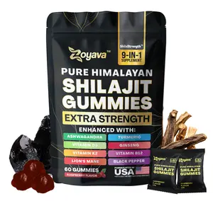 Zoyava Pure Himalayan Shilajit Gummies - Tamarind & Raspberry Flavored 9-in-1 Dietary Supplement for Fitness & Healthcare - MADE IN USA - 60 Edible Gummies