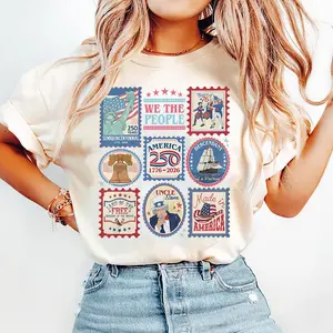 USA 250th Anniversary Stamps Shirt, Comfort Colors 1717 & Gildan 5000, America 1776 2026 Tee, Patriotic 4th of July Shirt, Vintage Independence Gift.