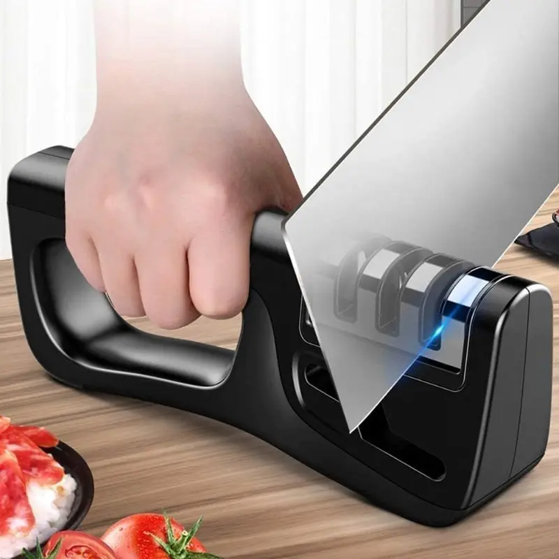 Professional Diamond Rolling Knife Sharpener New 4-in-1 Knife Sharpener, Rust Removal, Multi-functional Kitchen Tool, for Sharpening Scissors and Knives, Detachable and Washable, To Carry, Suitable for Camping and Barbecue Kitchenware Modern Home Steel