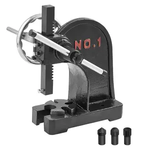 【fathersdaygift】VEVOR Arbor Press, 1 Ton Manual Arbor Press with Handwheel, 5.9" Maximum Height, Cast Iron Heavy-duty Manual Desktop Arbor Press, Precision Hand Press for Stamping, Bending, Stretching, Forming