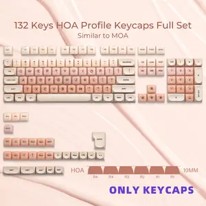 Keycaps Only!!! XVX Foundation/Pink Blush/Uyuni Dreams/Berry Kiss HOA Profile Translucent Keycap Set PBT+PC 132-Key（only keycap, not include a keyboard）