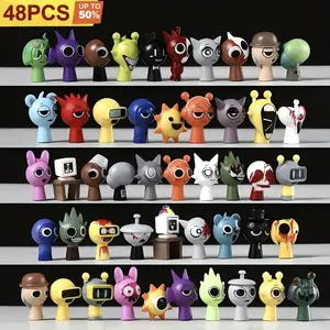 Sprunki Mega Collection - 48 Figures With Phase 1&3 Transformations- Full 20 Character Set, Music Game Collectible Dolls, Birthday Gifts for Adults & Youngsters, Whimsical Art Style Figurines, Perfect for Car & Desktop Decor, Holiday Gifts Anime Design