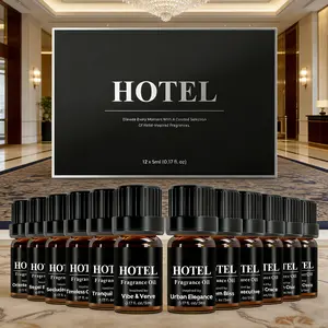 Hotel / Woody Essential Oils Set (12×5ml) - Natural Fragrance Oils for Diffuser Candle Soap Making Aroma Perfume Scented Liquid