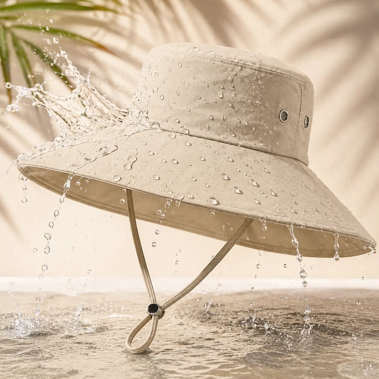 Women’s Waterproof Ponytail Sun Hat, UPF 50+ Wide Brim Bucket Fishing Hat with Ponytail Opening, Adjustable Chin Strap, Breathable Foldable Packable Outdoor Hat for Beach, Gardening, Hiking, Camping, Travel, Pool, Cruise & Daily Summer Wear