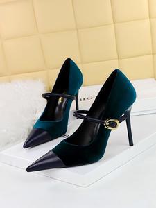 women's minimalist temperament solid color pointed toe stiletto heels, stylish heeled footwear for girl & women, fall new elegant buckle design high heels for party, fashionable  classy heels  for women, party shoes