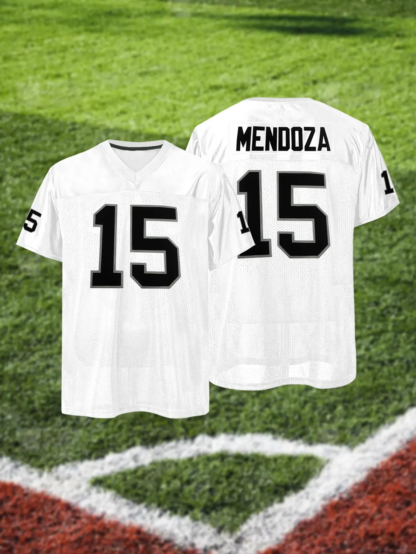 Men's Las Vegas#15 Embroidered American Football Casual Jersey Loose Breathable Short Sleeve Pullover Sportswear Classic Retro Mesh Shirts For Adults Soccer Uniform Suitable for Street Wear Hip Hop Football Style Daily Party Training Athletic Tops