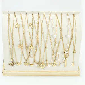 11PCS women's necklace set with a fashionable and versatile style, featuring multiple styles of necklaces suitable for various occasions and non fading accessories Gold Plated Cuban Link Necklace Exquisite Jewelry Gift Exquisite Chain Jewelry