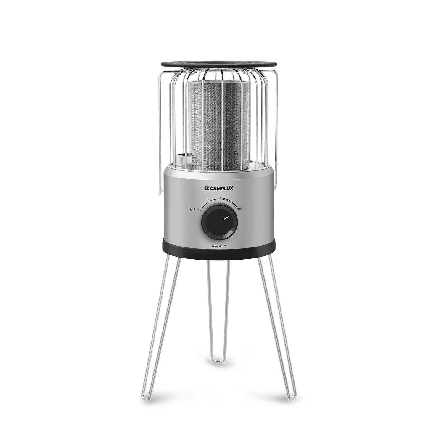 CAMPLUX NanoAir 2 Portable Camping Heater, 8500 BTU Multifunction Compact Unit with Tripod for Indoor-Outdoor Use, Tip-Over & Low Oxygen Safety Shutoff, Portable Fast Heating, Adjustable Heat, Tripod Stand, Tailgating, 4.2 Lbs, With Handle
