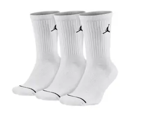 Nike Air Jordan Everyday Max Crew 3 Pack Socks Dri-Fit White Size Large