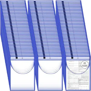80 Pack Blue Job Ticket Holder with Hanging Strap Shop Bulk Oversized Ticket Holders Work Order Plastic Sleeves 10 x 14 Dry Erase Pockets Reusable Repair Order Sleeves Both Sides Clear