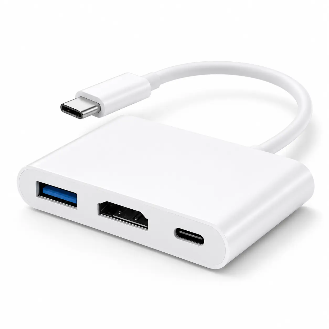 to HDTV  3 in 1, 4K@30Hz AV Multiport  with  3.1 5Gbps & 100W PD Charging, Type  Hub for iPhone 15/16, iPad Pro, MacBook, Samsung, TV, Monitor traveling gadgets usb c adapter
