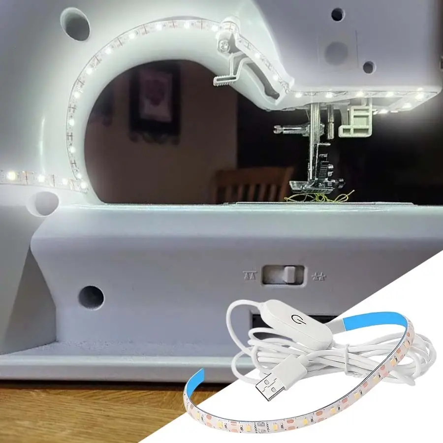 1PC 11.81-inch Flexible LED Sewing Machine Light Strip, USB 5V with Touch Switch, Adjustable Brightness, suitable for lighting sewing machines, cabinets, cupboards, etc.