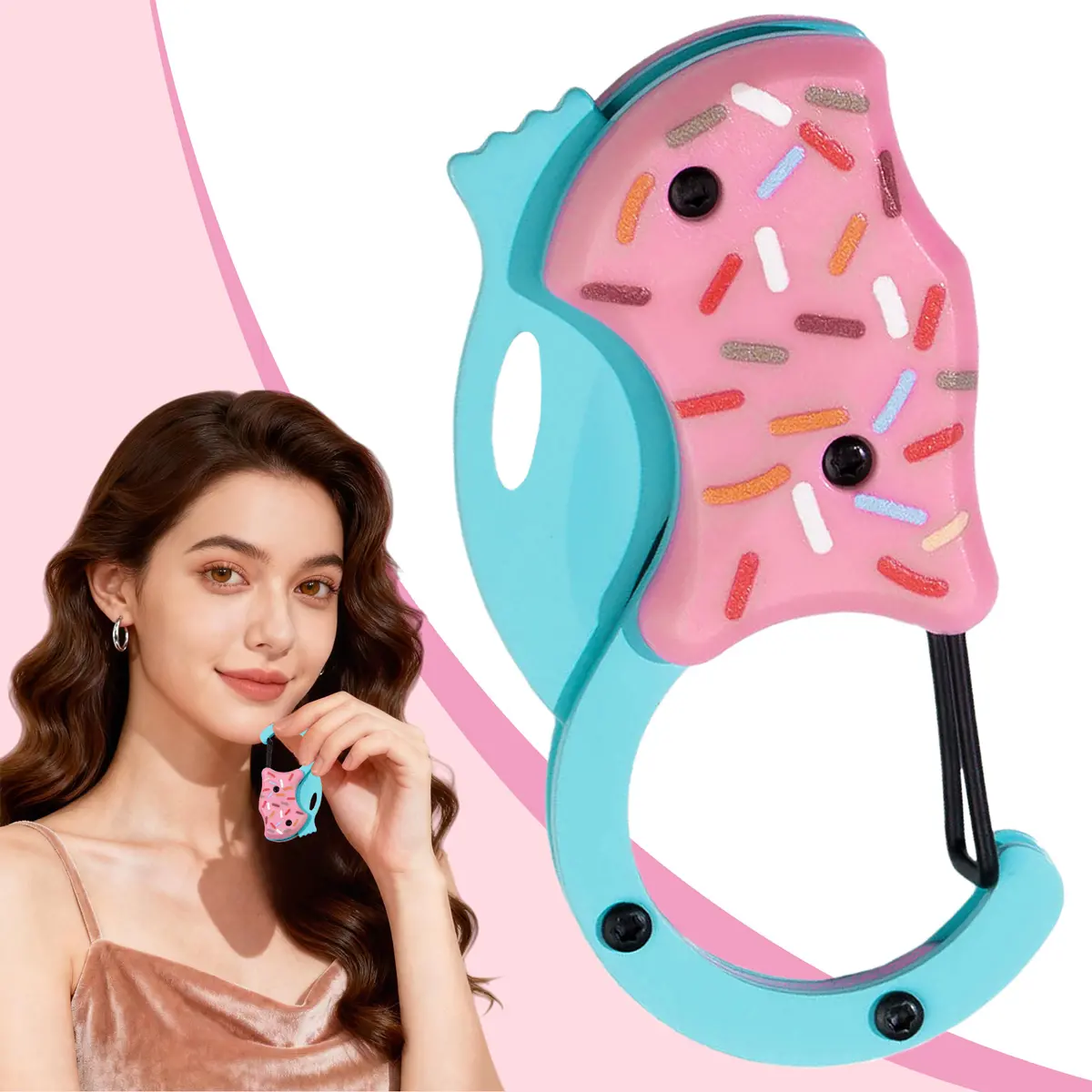 Small Pocket Knife for Women, Cute Donut Folding Box Cutter, Mini Folding Knife Keychain Pendant Gift Knife Portable High Hardness Multi-purpose Knife, Backpacking Camping,Decor, Hanging, Ornaments, Decoration