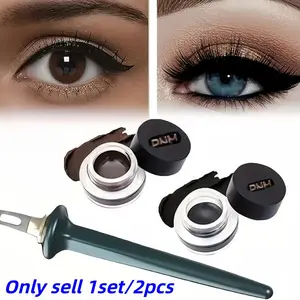 2-Piece Eyeliner Set Waterproof Smudge-Proof Silicone Eyeliner Brush, Eye Shadow Auxiliary Tool, Precise Application Makeup Tool, Cosmetic Makeup Tool