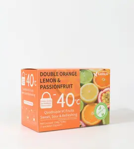 Fortune Fruit Tea with Golden Kiwi, Lime, Passionfruit & Brown Sugar, 1 Box 7 Packs, Each Pack 22g
