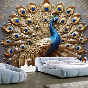 Peacock Print Tapestry - Lightweight Polyester Wall Hanging for Living Room, Bedroom, Office Decor - Includes Easy Install Kit piggy bank