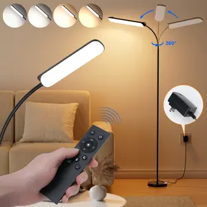FRIDEKO HOME Bright LED Floor Reading Lamp Adjustable gooseneck lamp for Bedroom Reading Eye Protection Lighting Modern Floor Lamp